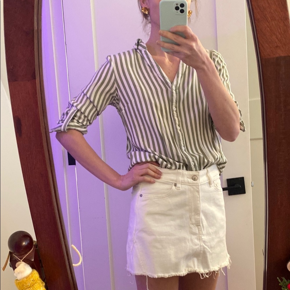 Alexander Jordan Green Striped Shirt